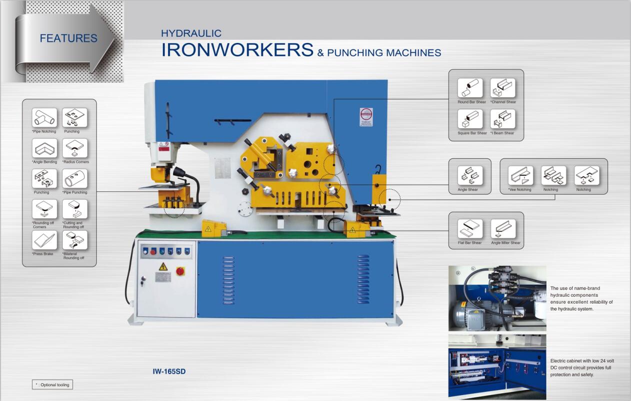 Metal Hydraulic IronWorker Machine Punching And Shearing Machine دستگاه پانچ و برش دستگاه آهن کار هیدرولیک فلزی