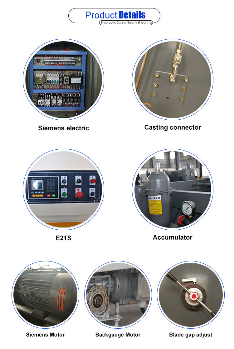 Qc12y-6x5000 Cnc Hydraulic Shearing Machine For Sheet Metal Cutting With Ce دستگاه برش هیدرولیک Qc12y-6x5000 Cnc برای برش ورق فلز با Ce